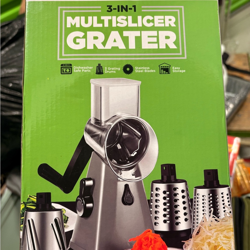 3-in-1 Multislicer Grater - Stainless Steel, Gray: Brand New never used